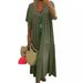 2026 Spring/Summer European And American New V-neck Irregular Multi-color Multi-size Long Flared Dress_ecoleips.com