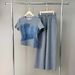 Women's Clothing Casual Sports Suit Wear Beautiful T Shirt Wide Leg Pants Niche Two Piece Suit_ecoleips.com