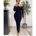 Women's one-line dress elegant bubble bead feather bead one-piece dress_ecoleips.com
