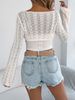K European And American Casual Hollow Out Long Sleeved Knitted Sweater, Small Camisole Jacket, Women's Clothing. No Necklaces Or Other Accessories_ecoleips.com