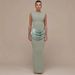 Slim Fit Satin Patchwork Dress For Women Elegant Bodycon Sleeveless Solid Color High-End Formal Dress Style_ecoleips.com
