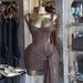 Elegant Lace Bodycon Dress For Women - Sexy Sleeveless High Waist Mini Dress With Adjustable Straps (Brown, Light Green, Light Yellow)_ecoleips.com