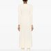 Fashionable Temperament Long Sleeved Woolen Round Neck Metal Diagonal Buckle Side Slit Bottom Slim Fit Dress_ecoleips.com