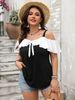 Women's Clothing Off Shoulder One Shoulder Neck Lotus Leaf Sleeve Suspender Short Sleeve_ecoleips.com
