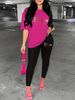 Women's Casual Loose And Fashionable Paris Pattern Print Loose T-shirt+cropped Pants Two-piece Home Sportswear Daily Wear-425_ecoleips.com