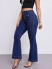 Women's Mid-Waist Stretchy Slimming Jeans 2026 Spring Style European American Cross Border Slightly Flared Casual Denim Pants_ecoleips.com