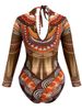 Women's European American Style Long Sleeved One Piece Swimsuit SPF Sun Protection Cross Border Long Pants Sexy Vacation Swimwear_ecoleips.com