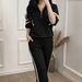 Women's 2-Piece Short Sleeve Outfit Set Summer Spring Casual Tops And Pants Comfortable Stretch Knit Daily Wear Black_ecoleips.com