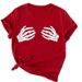 European And American Cross-border Foreign Trade Wholesale Clothing Skull Handprint Round-neck Plus-size Short-sleeve_ecoleips.com