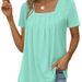 2026 Summer New Hot-Selling Cross-Border Wish European And American Solid Color Women's Short Sleeve_ecoleips.com