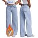 Plus Size High-Waisted Flare Jeans For Women – Light Blue, Stretch Denim, Fleece-Lined (0xl-3xl, Comfort Fit, Vintage Wash, No-Gap Waistband)_ecoleips.com
