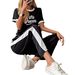 Women's Clothing Women's Style Summer Casual Two Piece Set T-Shirt And Shorts Letter Print Hot Selling For Formal & Casual For Women_ecoleips.com