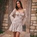 Women's Strapless Backless Dress Spring Flared Sleeves French Mini Skirt Sexy Style_ecoleips.com