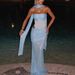 Elegant Sequin & Ribbon Strapless Mermaid Gown – Stretch Polyester Formal Dress In Light Blue/Nude (S-Xl)_ecoleips.com