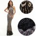 Women’s Clothing New Sequined Banquet Evening Dress Skirt Female Temperament Celebrity Annual Meeting Host Sexy Halterneck Fishtail Long_ecoleips.com