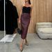 Women's Clothing Stylish High-Waist PU Leather Pencil Skirt With Side Slit & Pockets - Bodycon Midi Skirt For Women (Wine Red, Black, Coffee)_ecoleips.com