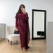 Women's Clothing Modest Evening Dress Mermaid Evening Gown In Wine Red – Satin-Chiffon Formal Dress With Flowing Sash & Long Sleeves For Galas_ecoleips.com