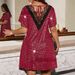 Elegant Plus Size V-Neck Floral Lace Back Short Sleeve Dress - A-Line High Waist Summer Dress For Women_ecoleips.com