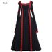 Aria Basics Aria Basics 2022 Foreign Trade European And American Medieval Retro Hooded Square Neck Tie Bell Sleeve Flared Dress_ecoleips.com