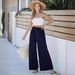 Women's High Waist Casual Pants Loose Fit With Pockets Cotton Polyester Spring/Autumn Bottoms_ecoleips.com