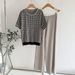 Women's Two Piece Suit European American Style Short Sleeved Jacquard Top Loose Fitting High Waisted Pleated Pants_ecoleips.com