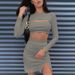 Women's Fashion Two-Piece Set: Hollow-Trimmed Top With Split Skirt For A Stylish Outfit_ecoleips.com