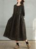 Cotton Vintage Print Floral Dresses 2026 Women Spring Autumn Casual Loose Long Sleeve Dress Femme Robe Vestidos Elegant Clothing_ecoleips.com