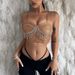 European American Style 2023 Spring-summer New Women's Clothing, Strapless Off-shoulder With Rhinestones And Tassels,_ecoleips.com