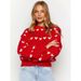 Sweet And Lovely Heart-Shaped Two-Color Jacquard Contrasting Round-Neck Long-Sleeved Sweater Pullover For Autumn And Win_ecoleips.com