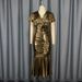 Elegant V-Neck Ruffled Mermaid Evening Dress With Floral Waist Detail For Party & Banquet Party Wear Prom & Evening Dresses_ecoleips.com