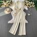 Sun Protection Two-Piece Set – Oversized Button-Down Shirt With Drawstring Waist & High-Waisted Wide-Leg Pants_ecoleips.com
