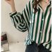 Women's Loose Plus Size Striped Shirt Women's Long Sleeve Top Thin Jacket Wholesale_ecoleips.com