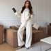 Women's Clothing Casual Cotton Blend Zip-Up Hoodie With Drawstring Wide-Leg Pants Two-Piece Set - Comfortable Streetwear Outfit For Everyday Wear_ecoleips.com
