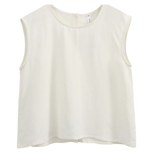 Summer Women's Sleeveless Cotton Linen T-Shirt Top Casual Japanese Korean Style Ramie Cotton Vest Back Slit Design_ecoleips.com