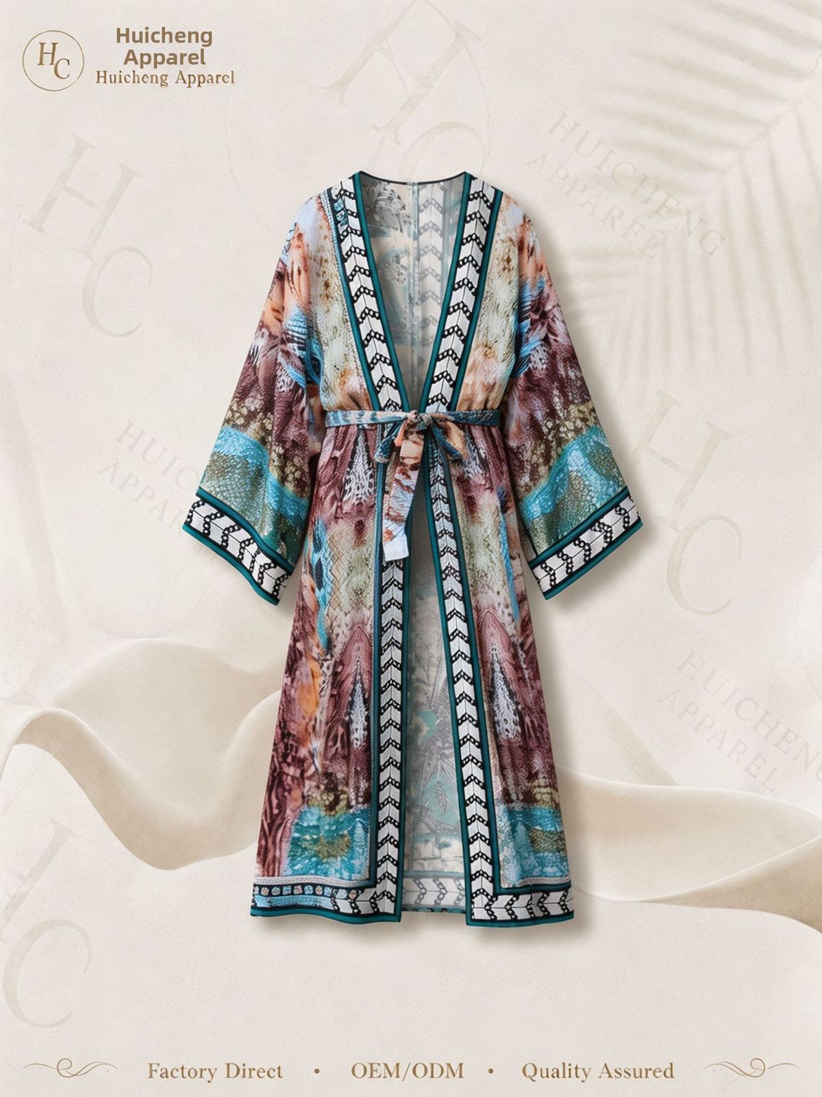 Summer Cross Border Print Beachwear Loose Fitting Intellectual Cardigan Cape Top for Women European And American Style New Arrival 2026_ecoleips.com