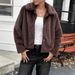 DiYun European And American Elegant Plush Long-Sleeve Coat Women's Clothing 2025 Autumn/Winter_ecoleips.com