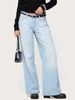 Women's Clothing High Waist Straight Leg Jeans Classic Blue Casual Denim Trousers Loose Fit Washed High Waist_ecoleips.com