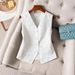 European And American Cross-border Jacquard Vest For Women, 2026 Spring-summer New Style, Elegant Floral V-neck_ecoleips.com