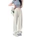 2025 Design-Driven White High-Waisted Diamond Pattern Jeans For Women, New Jacquard Slimming Wide-Leg Floor-Length Pants_ecoleips.com