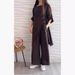 Women's Clothing Loose Irregular Five Point Sleeves Mid Length Tops Loose Wide Leg Trousers_ecoleips.com