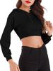 Women's Casual Short Cropped Hooded Sweatshirt European American Style Autumn Fashion Clothing For Ladies_ecoleips.com