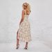 Cross-border European American Summer Style Sleeveless French Dress With Side Slit And Printed Pattern For Women_ecoleips.com