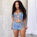 Women's Clothing Summer New Fashion Sexy Tie String Chest Wrap Top Slit Hip Skirt_ecoleips.com
