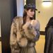 Fox Fur Jacket Women's Furry Fashion Smudge Short Furry Top_ecoleips.com
