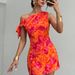 Sexy Lace Trim Wrap Dress – Floral Print Backless Bodycon Mini Dress For Women, Retro Sling Halter Neck Party Dress (Red, S)_ecoleips.com