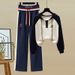 Women's Clothing Small Autumn New Two Piece Suit For Women With Hooded Contrast Color Long Sleeved Sweatshirt Stitching Trendy Sports Casual Pants_ecoleips.com