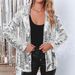 New Commuter Style Cardigan Lapel Long Sleeve Sequin Casual Blazer For Women_ecoleips.com