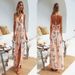 Women's Sexy Printed Dress Summer Front Slit Backless Bow Design Style New Arrivals_ecoleips.com