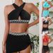 Plus Size Swim Dress Bikini Set – Floral Print Two-Piece Swimsuit With Skirt & Adjustable Straps_ecoleips.com