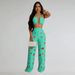 Women's Clothing Fashion Women's Clothing Sexy Eyelet Metal Buckle Trousers Two Piece Suit New_ecoleips.com